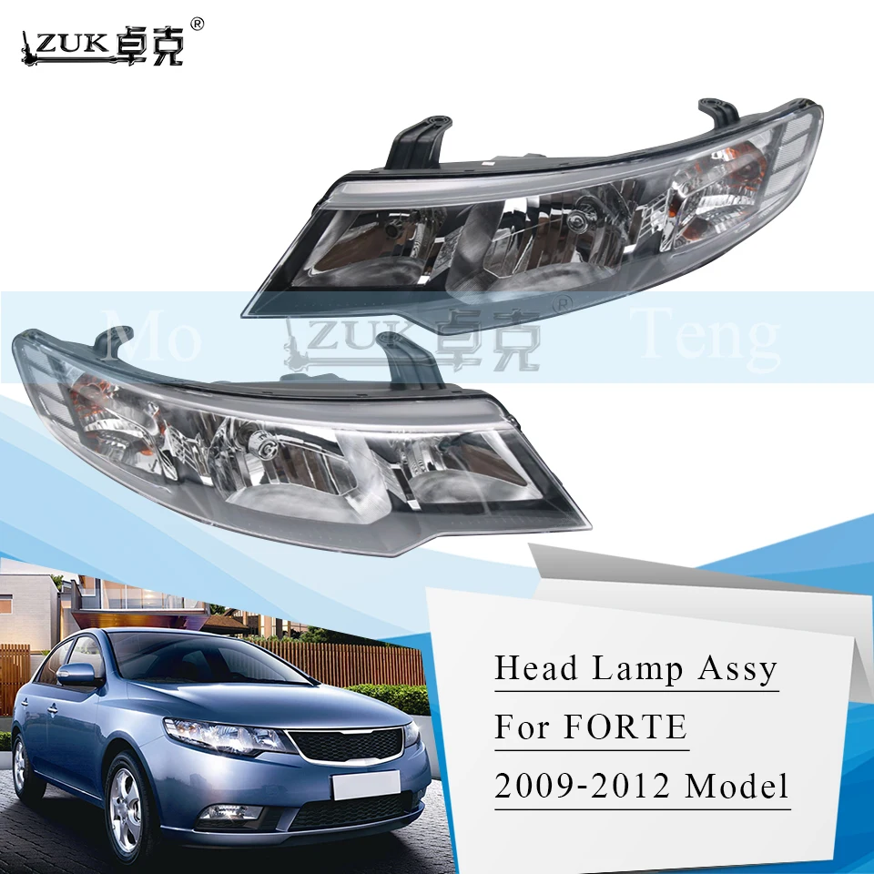 

ZUK Left Right Front Headlight Headlamp Head Light Lamp For KIA FORTE 2009 2010 2011 2012 Halogen Day Time Running Light