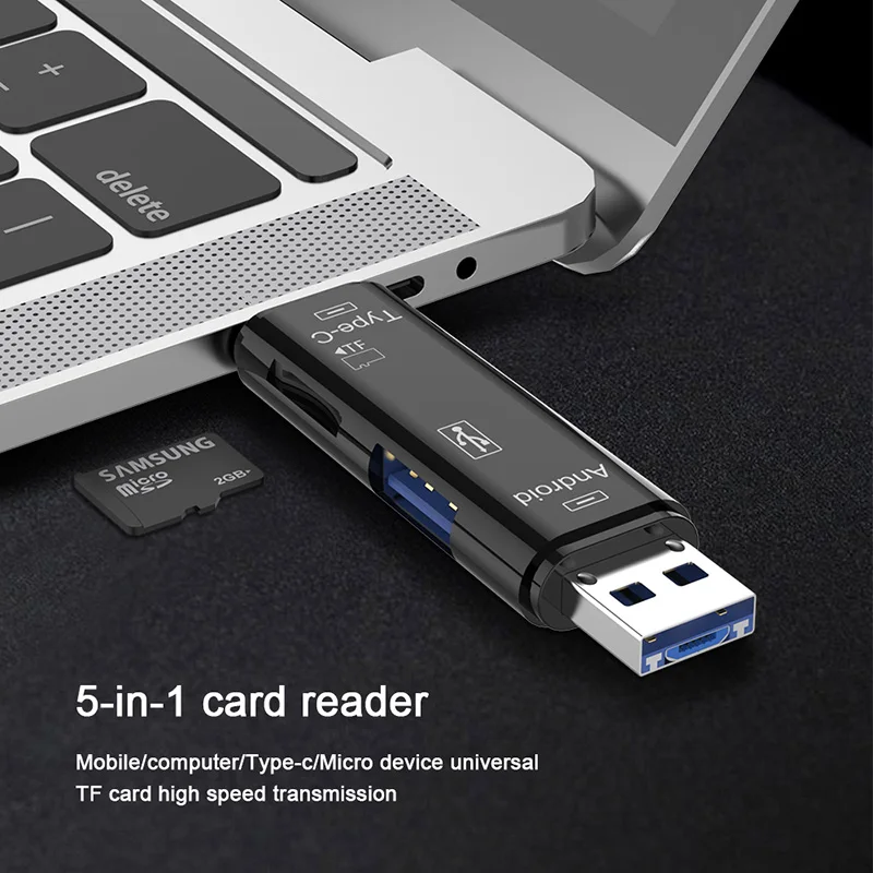 5 в 1 Micro SD кард-ридер адаптер Тип C Micro USB SD карта памяти адаптер для MacBook ноутбука USB 3,0 SD/TF OTG кард-ридер