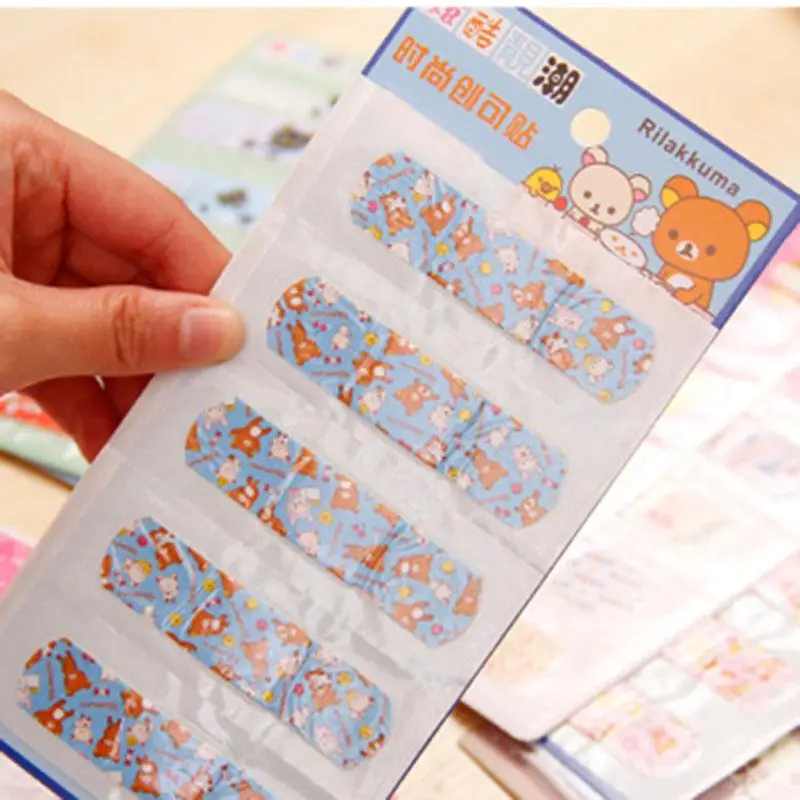 

Outdoor Fashion Safety Emergency Item Cartoon Band-Aid Different Colors Small Pure And Fresh 5 Pcs