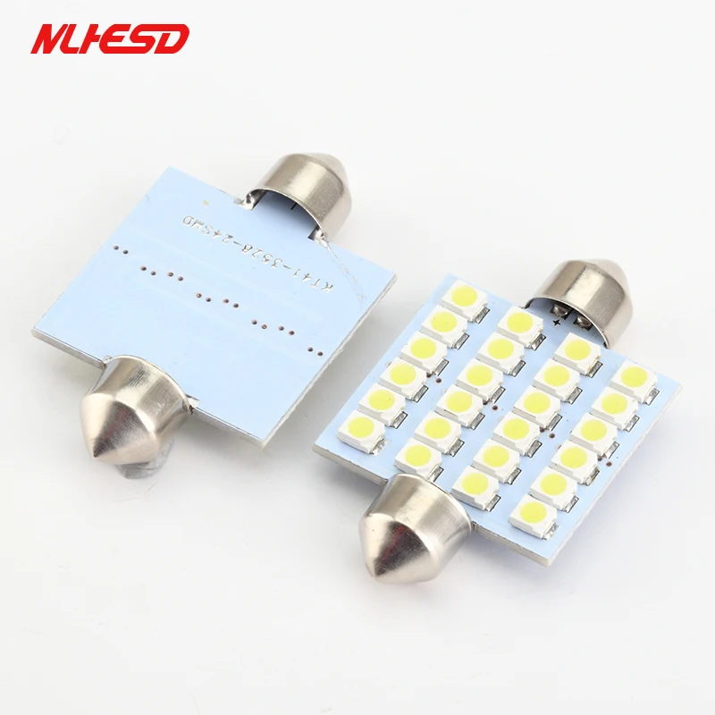 10 шт./лот Festoon 24smd Led 1210 3528 41 мм автомобильная светодиодная купольная лампа 12 В