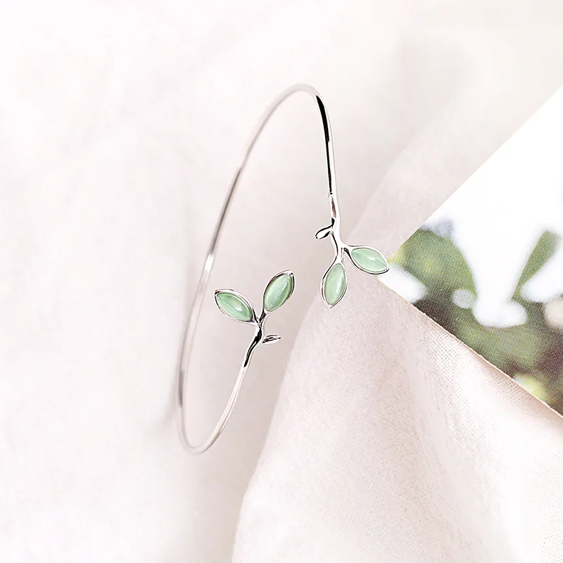 Женский Открытый браслет из серебра 100% пробы с опалом|bangles fashion|bracelets & banglesfashion bangle