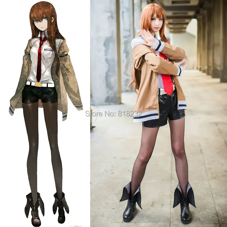 Платье Steins Gate Makise Kurisu одежда костюмы для косплея пальто + рубашка брюки|shirt