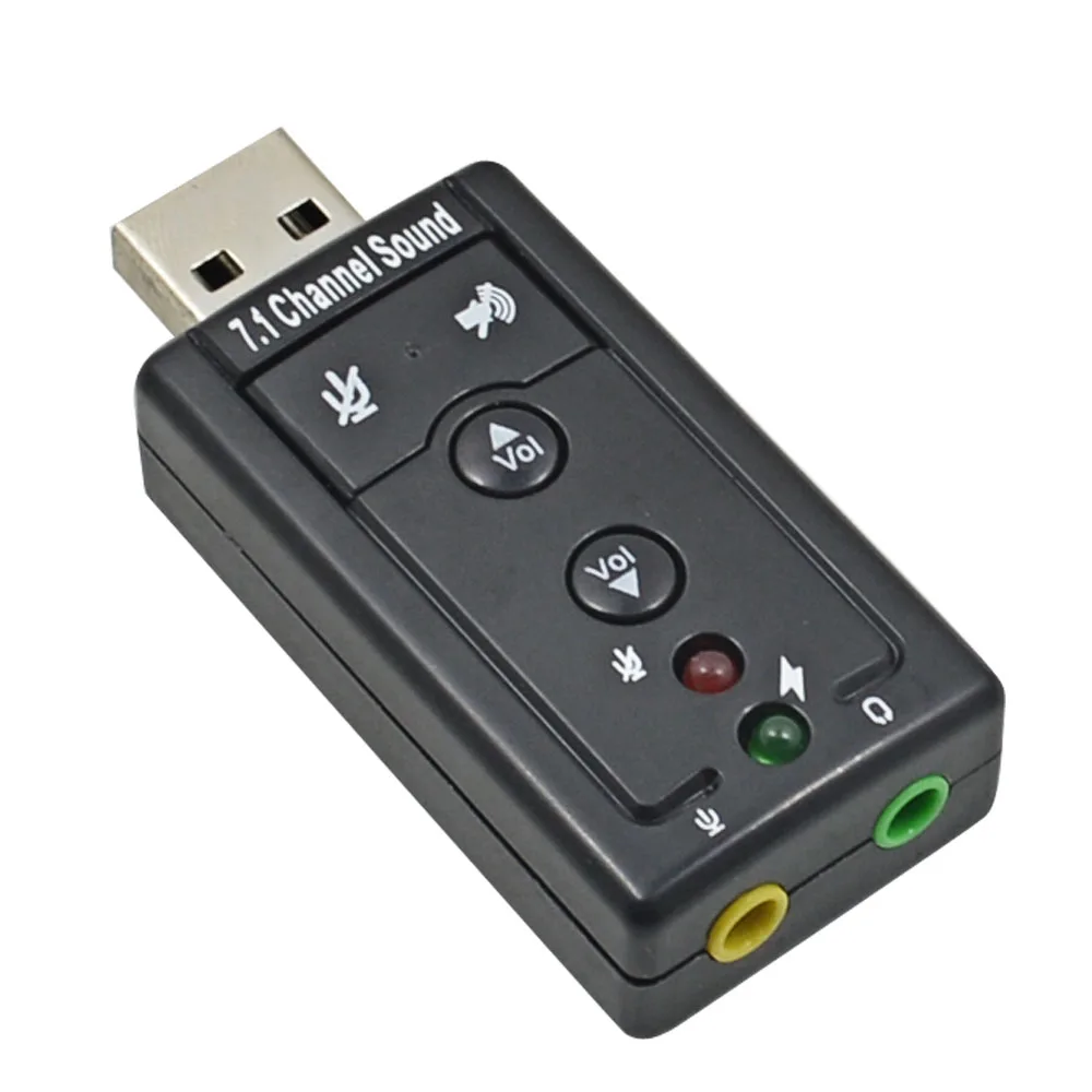 

7.1 External USB Sound Card USB to Jack 3.5mm Headphone Audio Adapter Micphone Sound Card For Mac Win Compter Android Linux