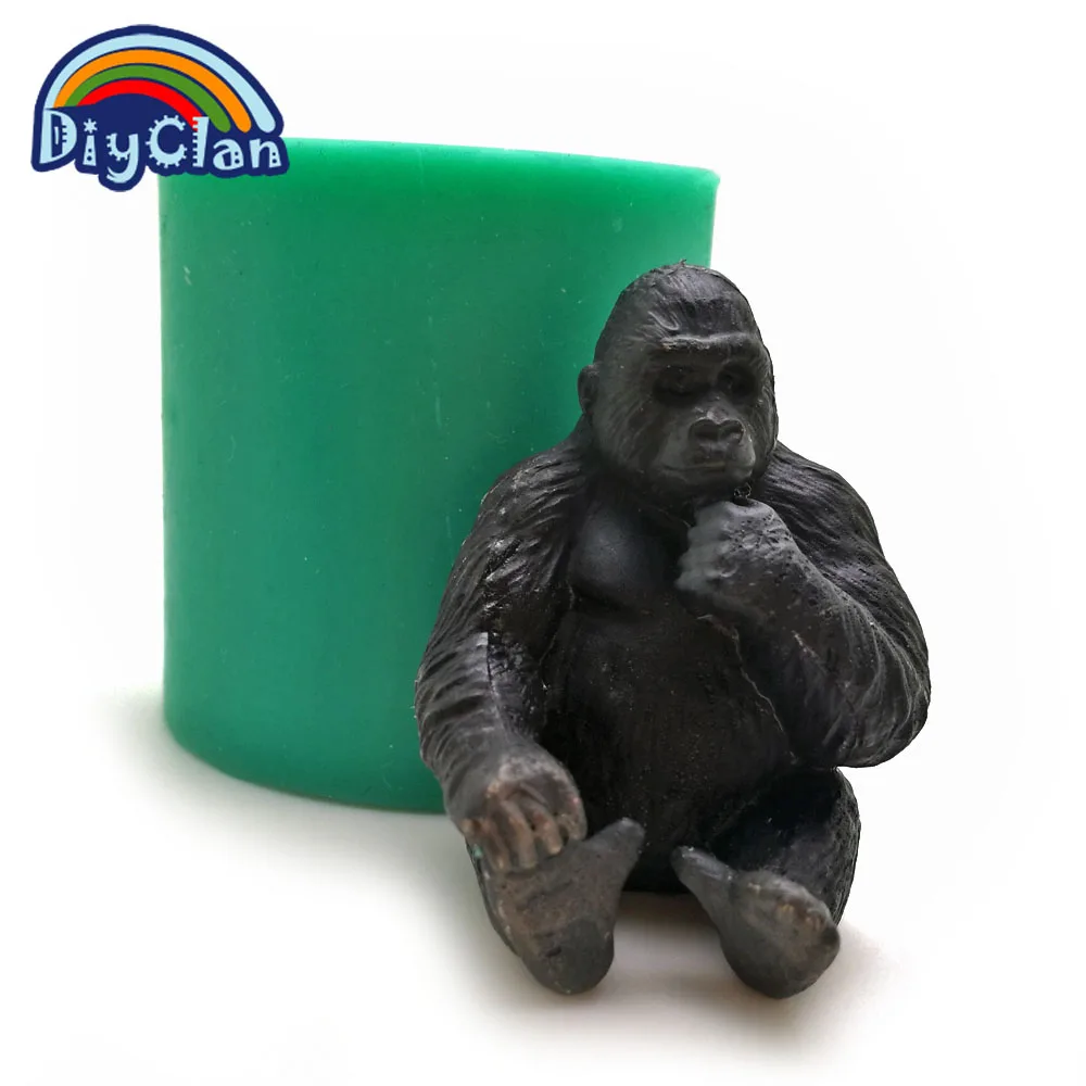 4 стиля пятнистая собака силиконовая помадка торт кролик украшения инструменты животных конфеты делая моделирование обезьяна и горилла шоколадная форма - Цвет: S0497JG