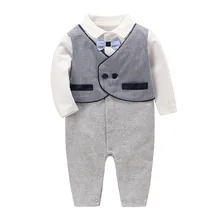 Джентльменский Комбинезон для маленьких мальчиков; комбинезон для мальчиков; одежда с длинными рукавами; цельнокроеная Одежда для новорожденных детей; От 0 до 2 лет