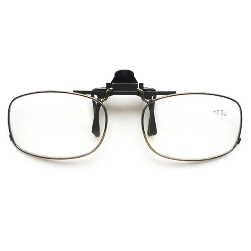 Portable Clip On Reading Glasses Men Women Clip Presbyopic Glasses Flexible Rimless Reading