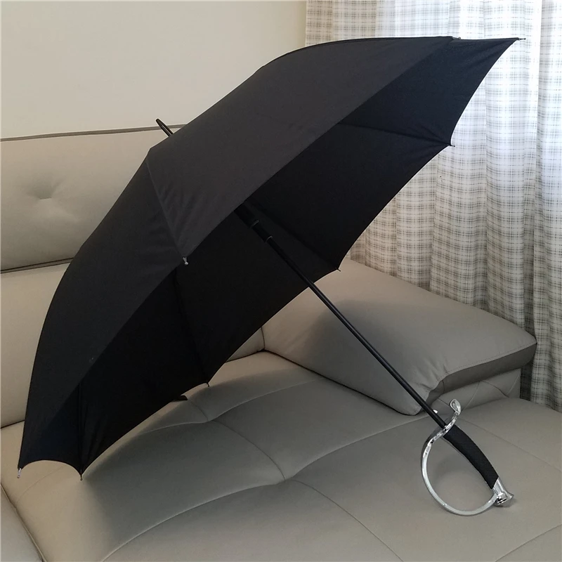 

High Quality Brand Creative Warrior Samurai Long Western Sword Handle Rainy Sunny Umbrella Men Women Windproof Cool Cosplay