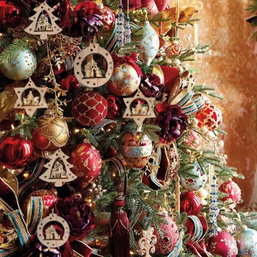 

3D Wooden Christmas Tree DIY Pendants Ornament Decals Hanging Home Desk Drop Ornaments Decoration Xmas Gift