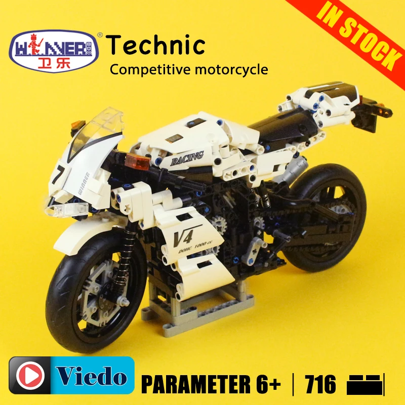 

Technic Competitive motorcycle Creative Educational DIY Bricks Compatible With lego Blocks Model Building Toys hobbies