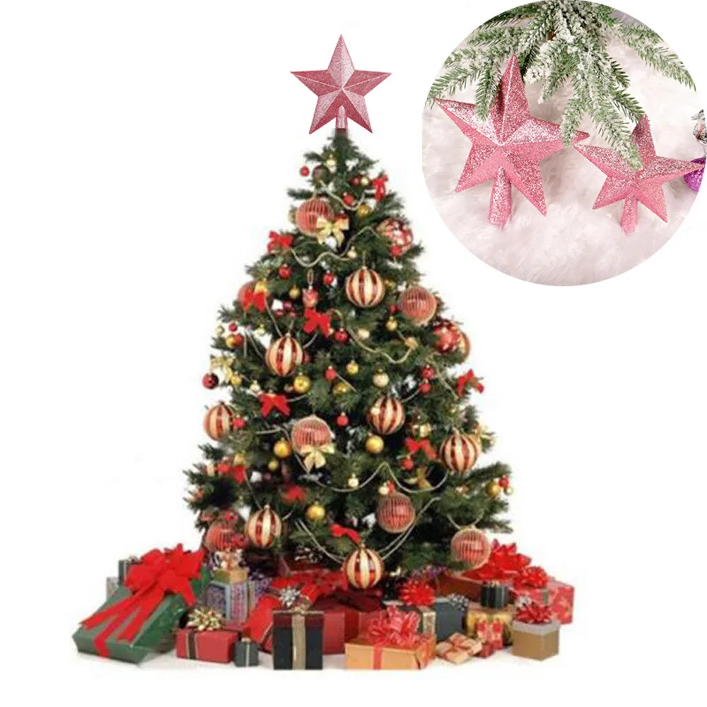 

Merry christmas Decorations For Home Pale Pink Christmas Tree Decorations star Topper 15cm star for top tree Cristmas Navidad
