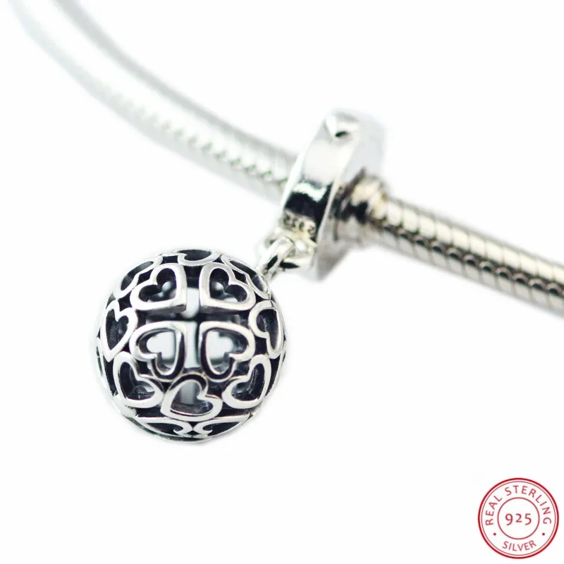 Новое поступление гармоничный подвеска виде сердец бусины для женщин Jewelry DIY Fit PANDORA талисманы Серебро 925 FL747