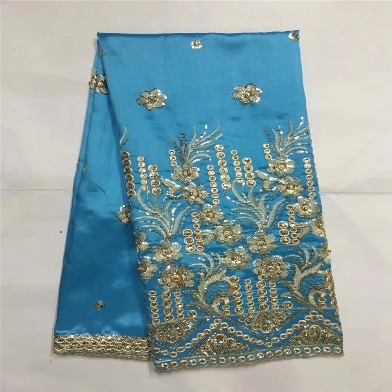 

2018 New Arrival ! African George Lace Fabric With Net Blouse Lace Nigeria Embroidery Wedding Fabrics For India Women LXE071505