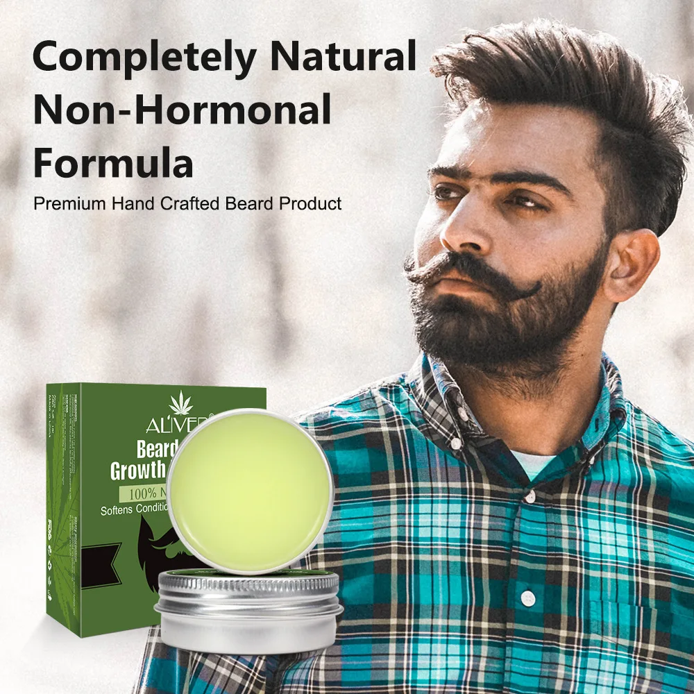 Men Organic Beard Hemp Cbd Oil Balm Moustache Wax Styling Beeswax Moisturizing Smoothing Gentlemen Beard Care Natural Hemp Balm