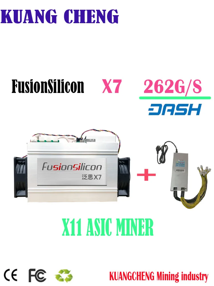 Newest DASH miner FusionSilicon X7 Miner 262GH S 1420W X11 algorithm with Original psu for MUE 1