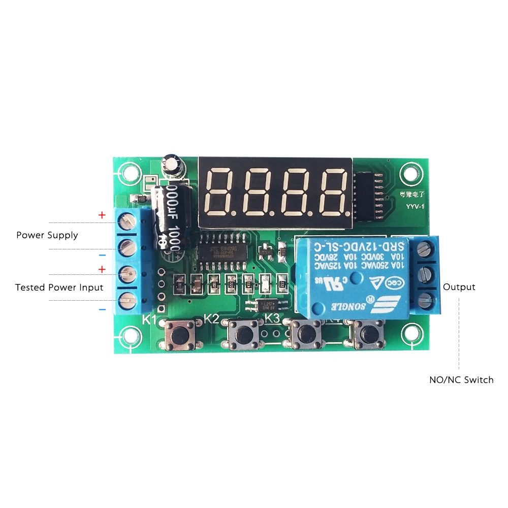 DC 12V модуль управления переключателя зарядки и разрядки монитор напряжения модуль управления платы с верхний и нижний предел тревоги