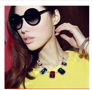 127 # Exaggerated Gem Crystal Necklace Female Rectangle Pendant | Украшения и аксессуары
