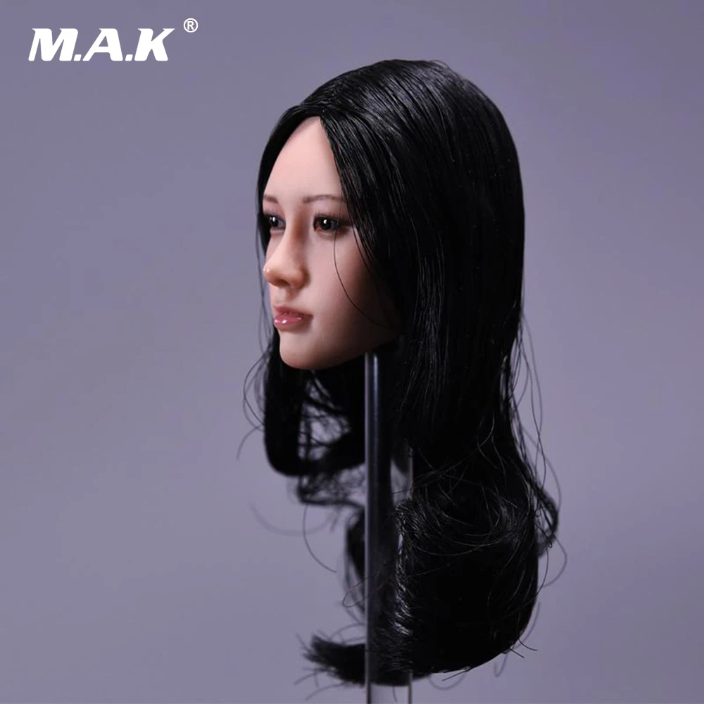 1//6 YMtoys Asian Female Long Black Hair Suntan Head Ying C Ver For 12/" Figure