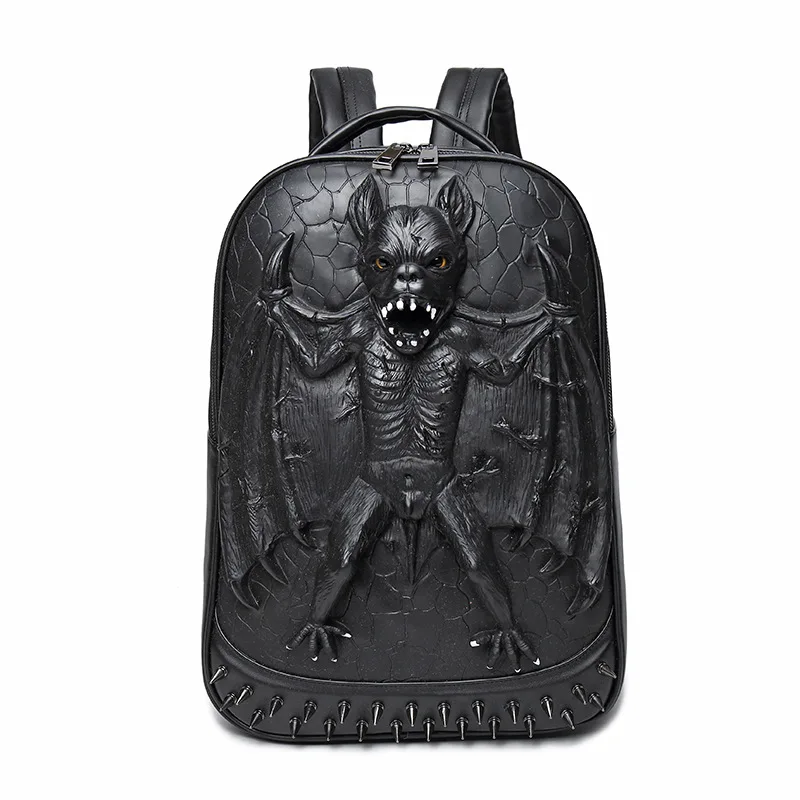 3D Bat Punk Cool Rock Women Men PU Backpack 3D Carving Embossing Cool School Bag Laptop Travel Rucksack Hip Hop Daily Backpacks цена 3D Bat Punk Cool Rock Women Men PU Backpack 3D Carving Embossing Cool School Bag Laptop Travel Rucksack Hip Hop Daily Backpacks цены онлайн