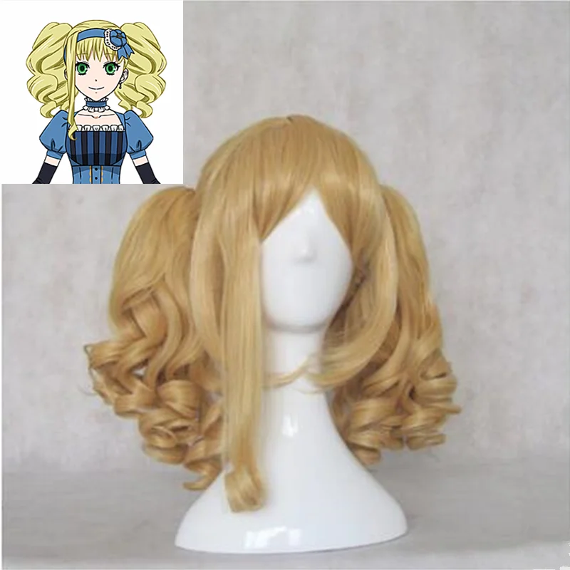 Парик для косплея Biamoxer Black Butler Kuroshitsuji Elizabeth Middleford Golden с хвостиком