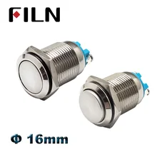 

16mm flat head high head push button switch 1NO latching switch push button on off Screw Terminal