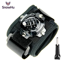 SnowHu for Gopro accessorie 360-degree Rotation Wrist Mount Hand Strap for xiaomi yi 4k camera go pro hero 5 4 3+2 1 sjcam GP128 toz 360 degree rotation handle bar bike 3 way adjustable holder set for gopro hero 4 3 3 2 1