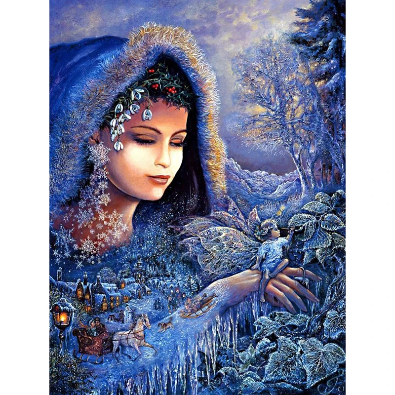 5D DIY full Square Drill diamond painting Cross stitch Girl village Rhinestone embroidery Home Mosaic decor gift | Дом и сад