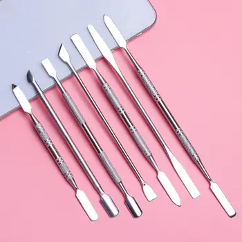 

Dual-end Nail Cuticle Pusher Spoon Stainless Steel Gel Polish Removal Trimmer Dead Skin Grinding Rod Manicure Tool