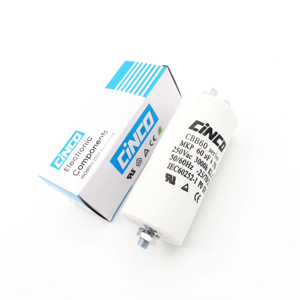 

60MFD 250VAC CBB60 Motor Run Capacitors Polypropylene Film Ac 250V 220V Water Pump electrical Capasitor engine 60uf 60mf