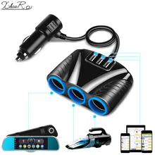 Car-Charger Splitter Cigarette-Lighter Power-Adapter Phone iPad USB 12V Xhaor for iPad/Phone/Dvr/Gps