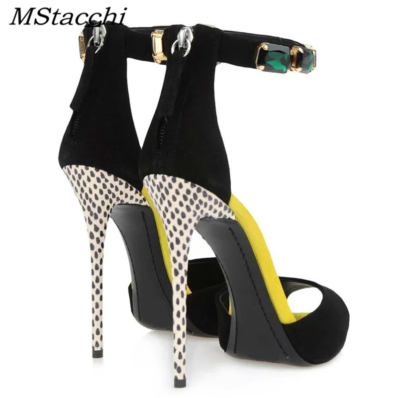 MStacchi/Модная женская обувь с украшением в виде кристаллов, украшенная бусинами; коллекция 2019 года; босоножки на высоком каблуке; пикантные