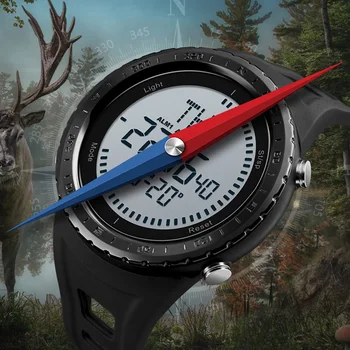 

2018 SKMEI Brand Compass Watches Men 5ATM Water Proof Digital Outdoor Sports Watch EL Backlight Countdown Wristwatches Relojes