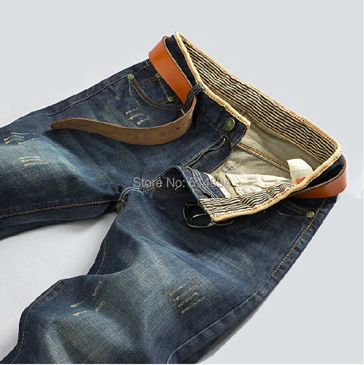 

High Quality 2016 New Arrival Men Fashion Designer Jeans Straight Washed Blue Men's Brand Jeans Size 28-36