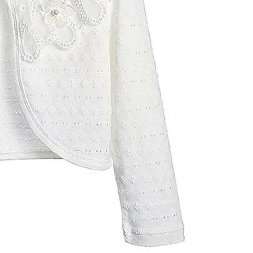 1-5T Cute Kid Girls Lace Hollow-out Long Sleeve Cardigan Coats Kids Baby Girls Floral Cardigan Tops Jacket Coats White