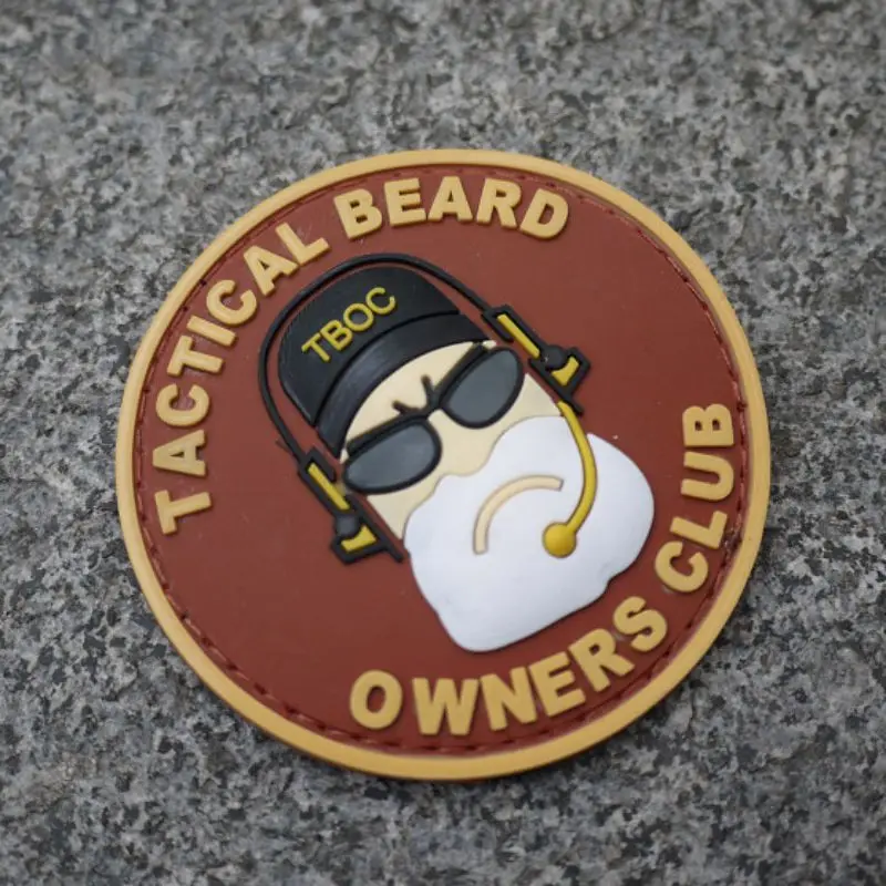 

New "TACTICAL BEARD""OWNERS CLUB" Environmental Protection PVC Rubber Armband Military Morale Patch