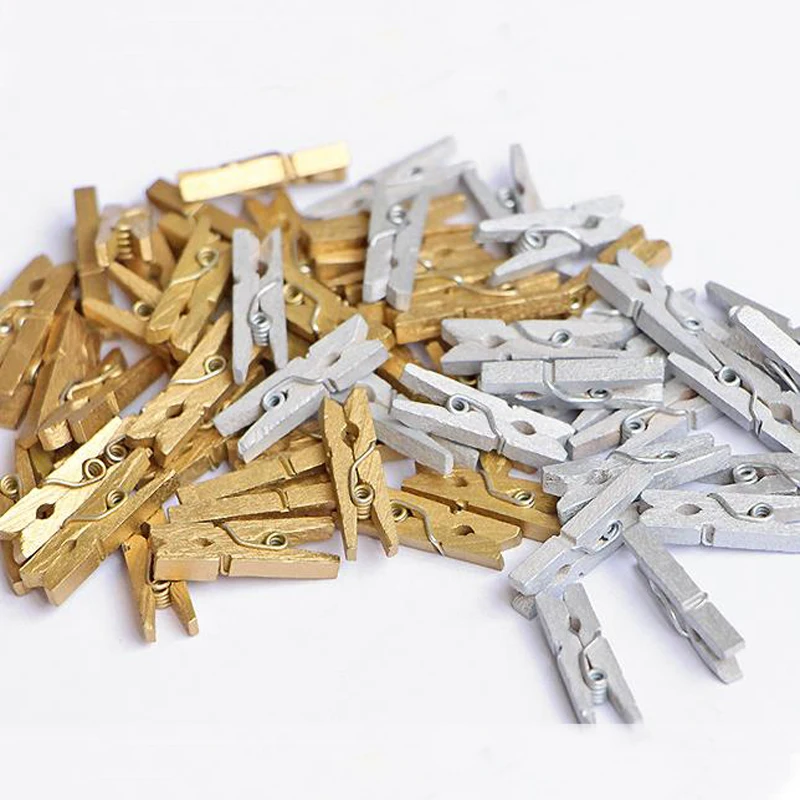 

50 Pcs 2.5cm Novelty items Mini Wooden Clothes Photo Paper Documents Organizer Binder Clip Natural Clip For Student Gift