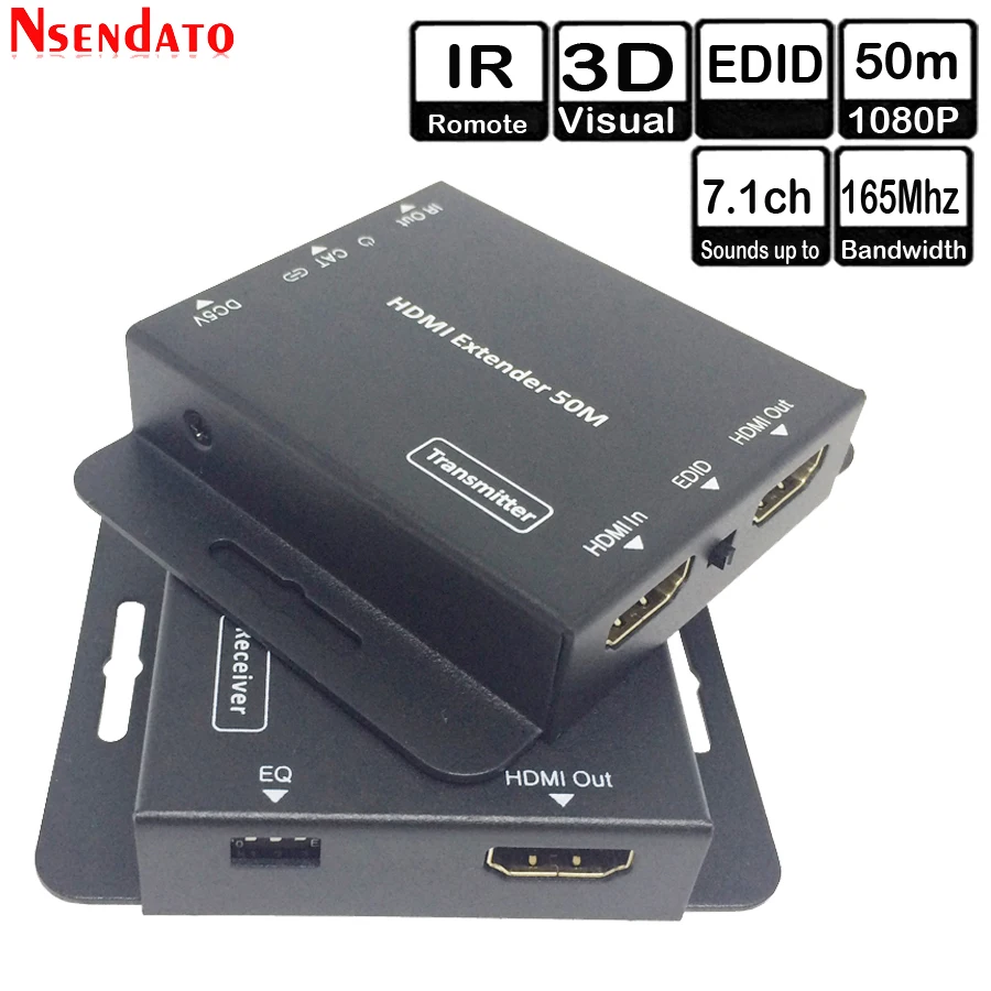 HDMI передатчик приемник 50 м футов приемопередатчик over Cat 5e 6 IR EDID LAN Ethernet удлинитель