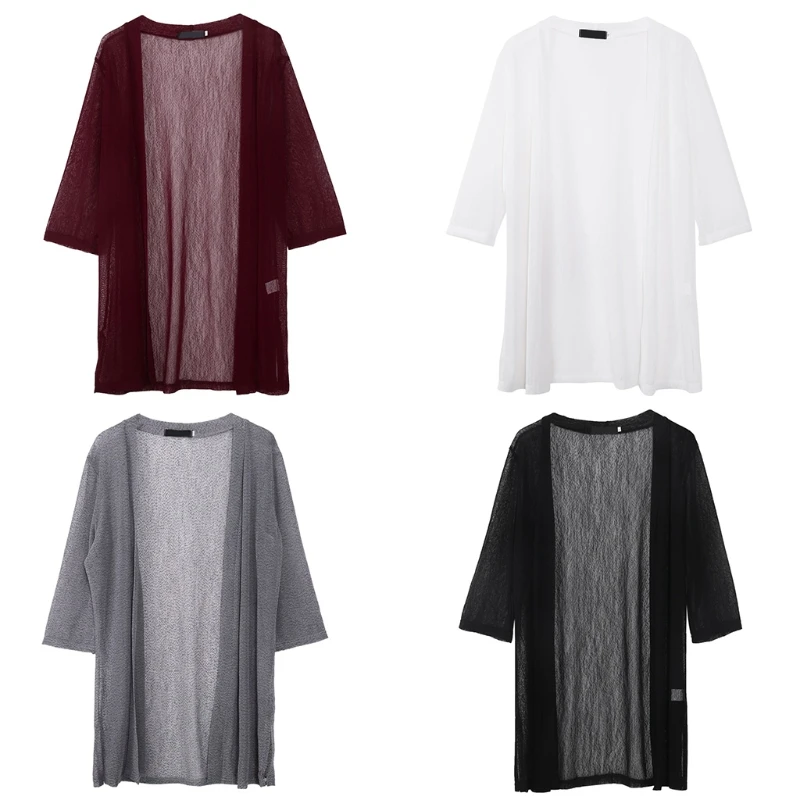 

Summer Women Long Thin Kimono Cardigan Sun Protection Clothing Beach Plus Size