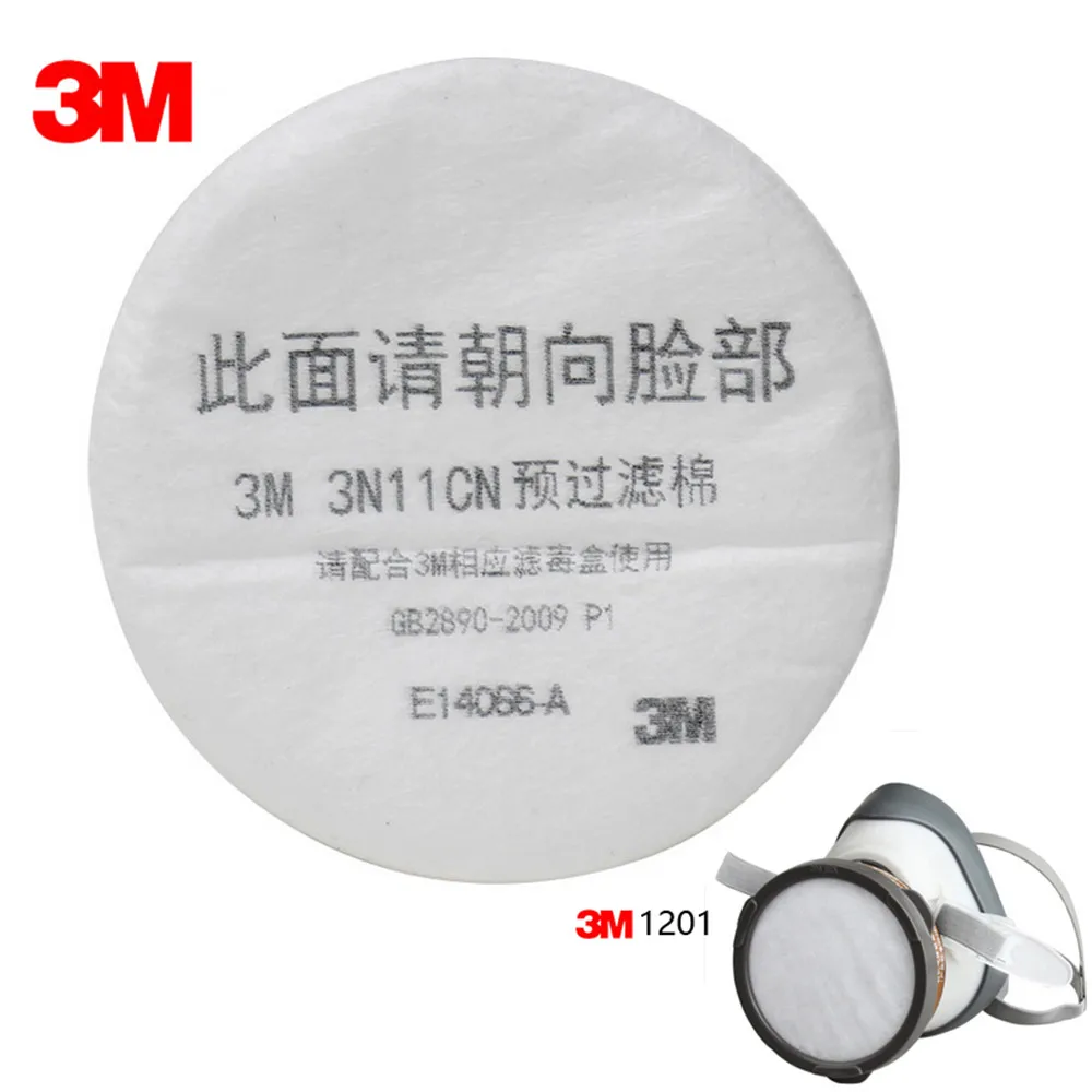 

10pcs 3M 3N11CN Filter Cotton 3M 3200 Gas Mask Supporting Dust Filter KN90 Anti Pollen Dust Anti Haze Industrial Construction