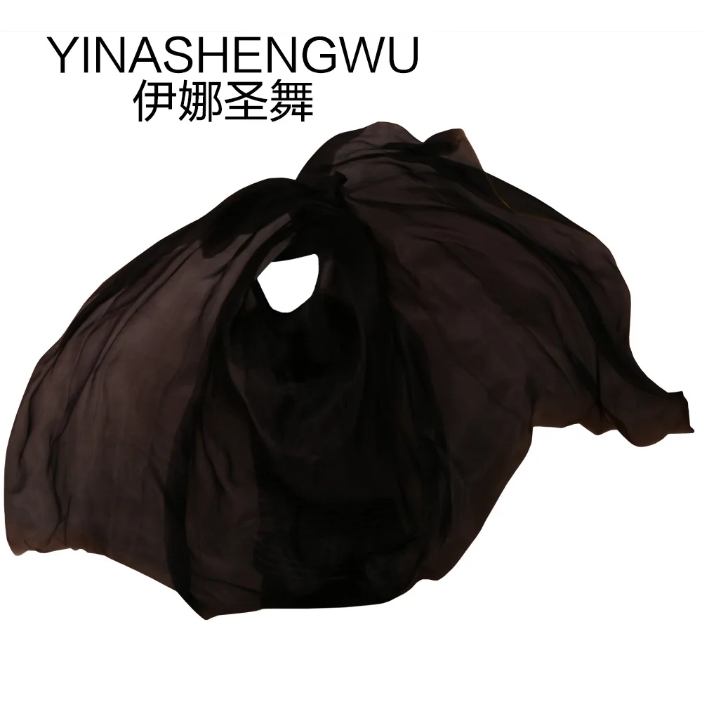 

Silk Belly Dance Veils Shawl Scarf Pure black Color Belly Dance Practice Performance Silk Veils