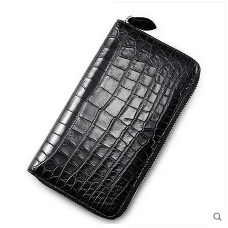 

Cestbeau's inside and outside of the alligator's belly whole skin crocodile purse long zipper with a natural crocodile texture