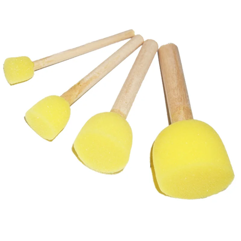 4Pcs/set DIY Sponge Drawing Paint Brushes Graffiti Toys Painting Creative Gift Toys for Children Stamps Toys Christmas Gifts