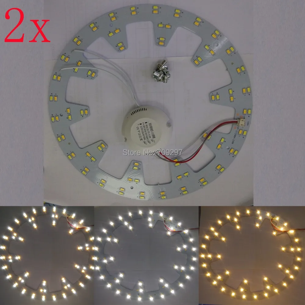 

2sets/lot 24W/18W/12W,white+warm whitedouble color LED panel board light 5730 LED Round Ceiling board light+driver+magnet