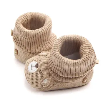 

Adorable Infant Slippers Toddler Baby Boy Girl Cartoon Sheep Knit Crib Shoes Cute Cartoon Anti-slip Prewalker Baby Slippers