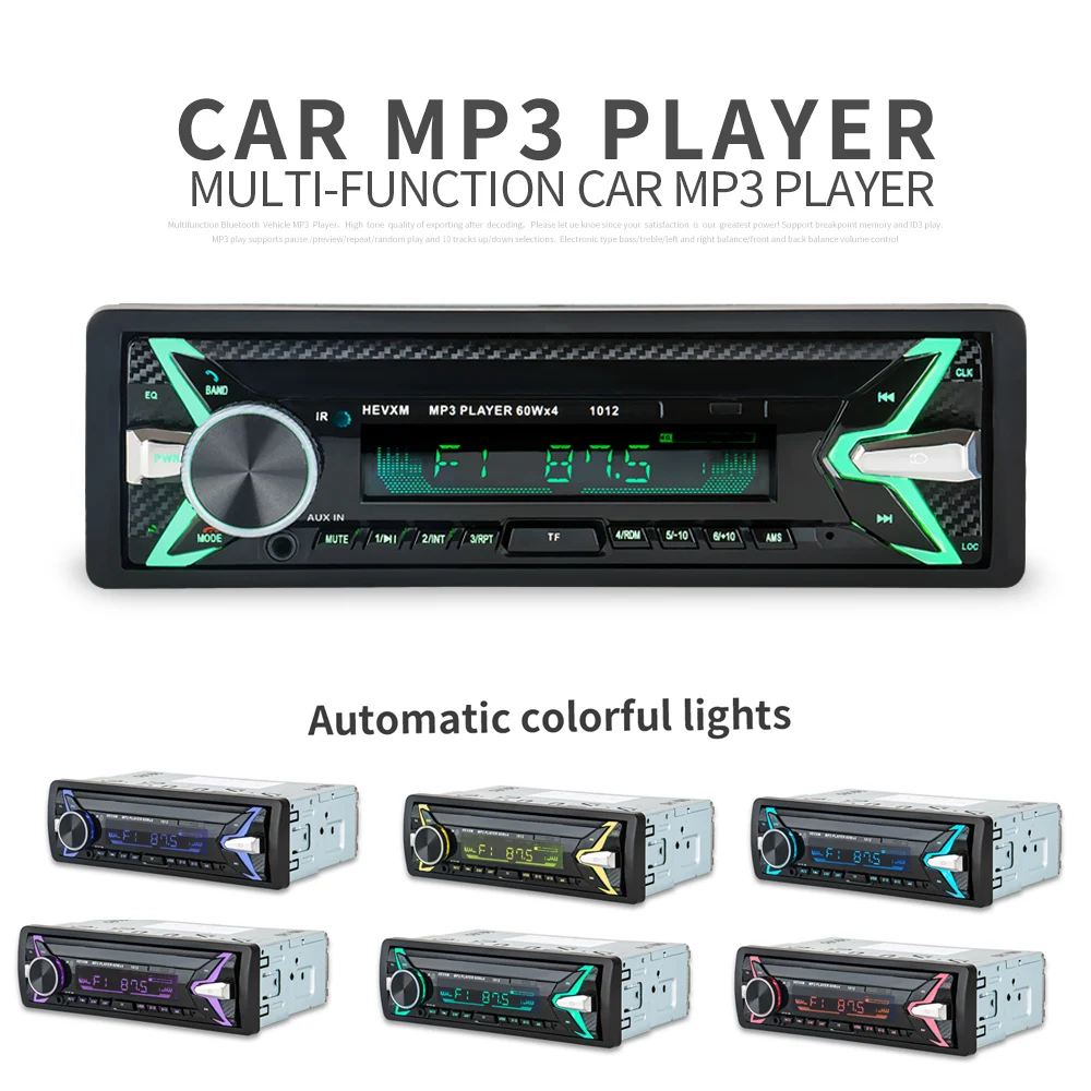 Multifunction Wireless Car Radio Stereo Media Player 4 Loud Speaker BT