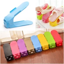 New-Creative Thicken Storage Shoe Rack Double Layer Shoes Shelf Shoes Cabinet Organizer Storage Colorful Set Adjustable shoe r