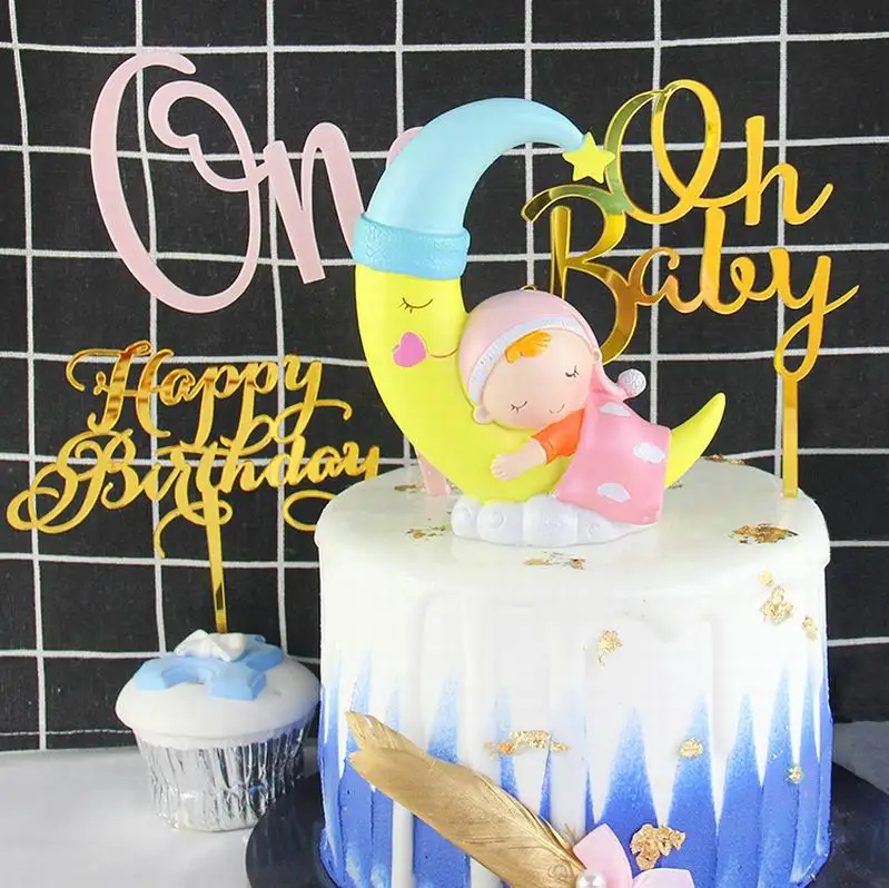 Happy Birthday Cake Topper Flags Party Decoration Baby Shower Party Baking Decor