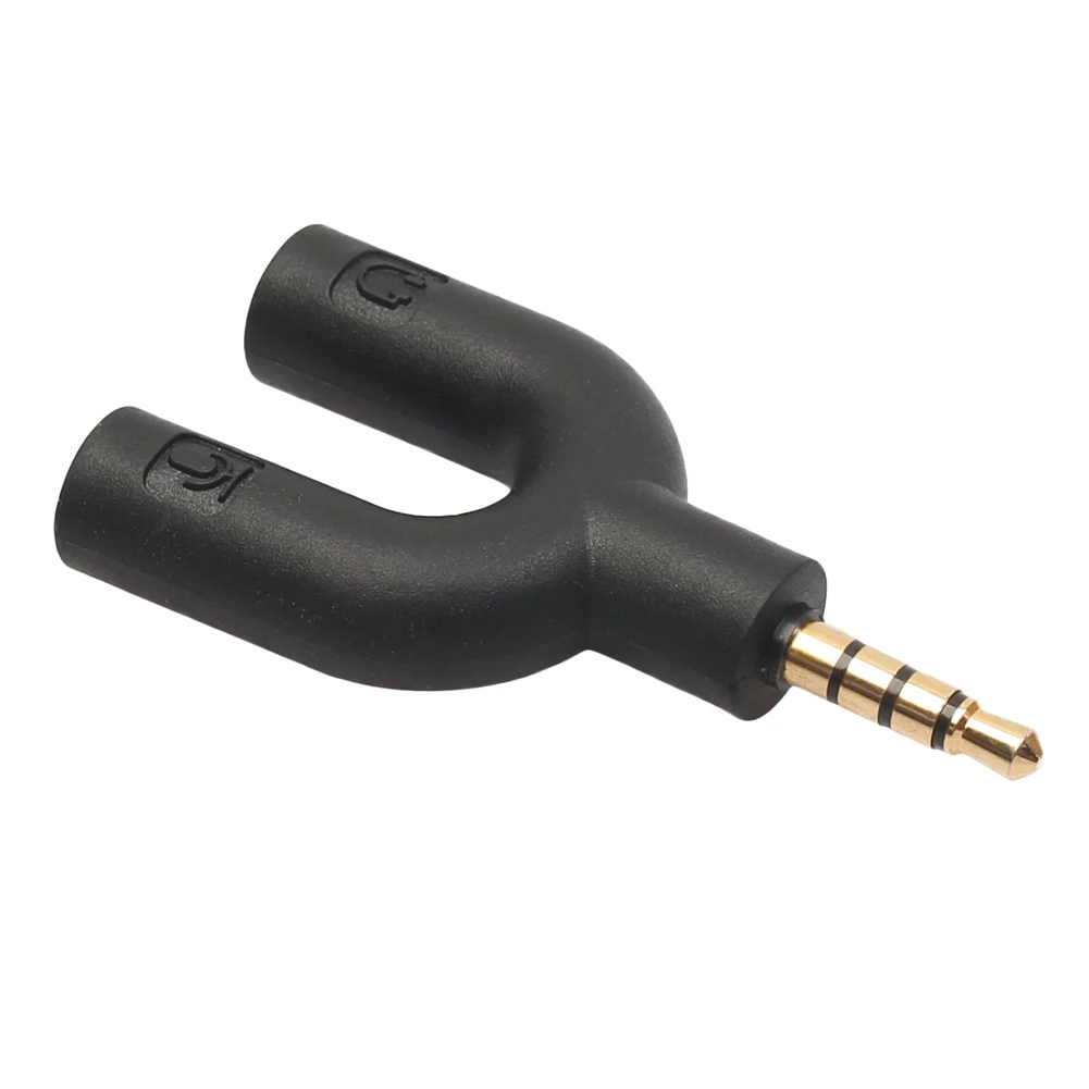 2pcs Earphone Splitter Adapter U Type Jack 3.5mm To Dual 3.5mm