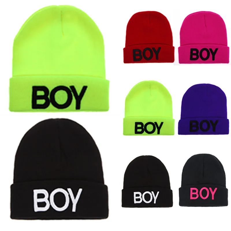 Buy A Hat For A Boy 2018 Baby Boys Hat Knitted Woolen Boy Letter Caps Children