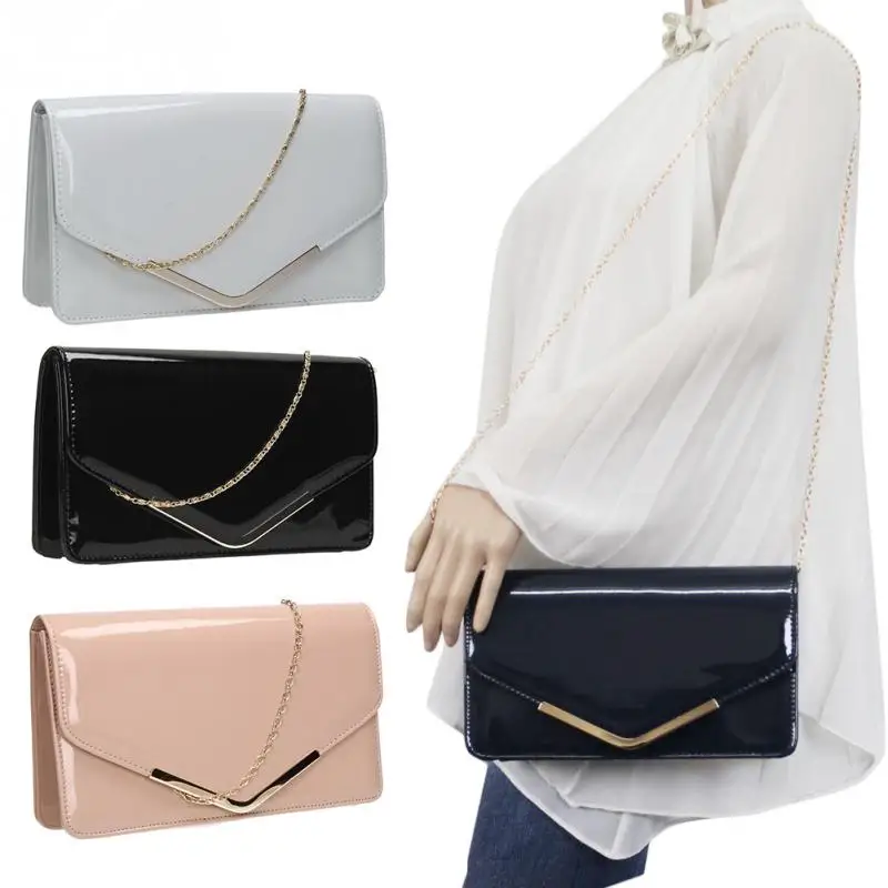 Модная женская сумка мессенджер на плечо с цепочкой из искусственной кожи