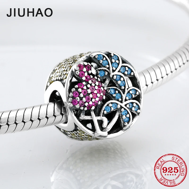 

Real Coconut champagne fashion beads colorful Hawaii 925 Sterling Silver Fit Original Pandora Charm Bracelet Hot sale jewellery